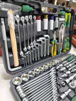 GTYPRO 142+2 Pièces Jeu de Clés à Douilles et Clé à Cliquet, Ensemble d'Outils Manuels pour Réparation Automobile, Fabricant Bossforce, 142+2 BOSS Force Herramientas