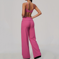 Ensemble de sport yoga respirant et solide, bretelles fines, dos hautement élastique, design 3D pour la taille, l'abdomen et les hanches, ensemble 2 pièces
