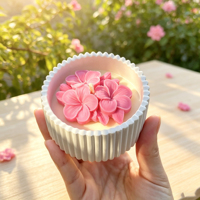 Bougie en paraffine dans un pot en céramique de qualité supérieure, style floral doux, parfum longue durée pour la fête de Thanksgiving, événementiel, maison, vente en gros, décoration