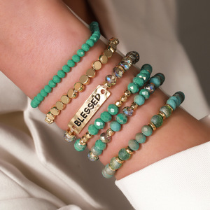 Fashion Beaded <b>Bracelet</b> Set 6Pc Multi Layer <b>Crystal</b> Bohemian Style Unisex Gift Jewelry - Product Image 2