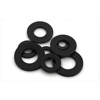M2-M48 Round Flat Nylon Rubber Washer Black with Plain Finish