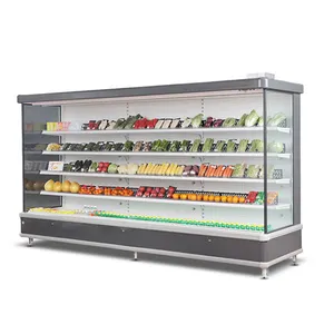 Supermarket Glass Black Double Door Upright Commercial Upright Display Freezer