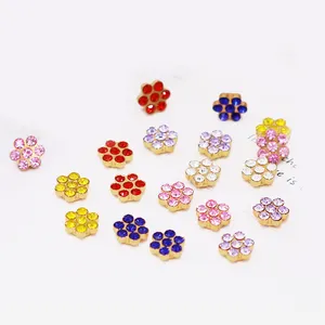 Good Price Rhinestone Flower Shaped Flower Tray Flower Diamond Buckle Butterfly Diy Nail Bead Accessory Double Layer