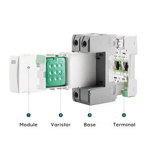 WRDZ-Protector de rayos de CA, dispositivo protector contra sobretensiones de CA, clase I, <span class=keywords><strong>Ln</strong></span>, 25kA, 25kA, 275V/385V IEC 61643 - Product Image 6