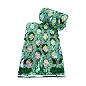 Batik Wachs Pagne Bestickte Pailletten Baumwolle Braut stoff