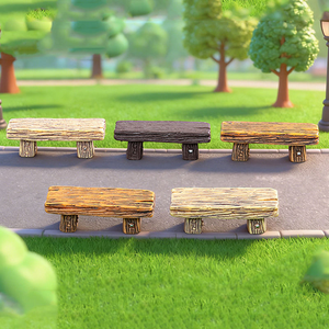 Mini-banc en résine simulée pour décorations paysagères, chaise en bois miniature réaliste, ornements de bureau, accessoires de bricolage - Product Image 3