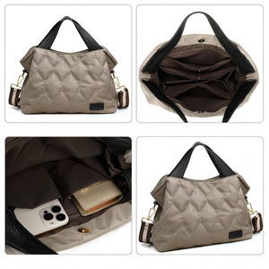 Bolso Tote para Mujer, Ligero, Moderno, Tipo Puffer, Bandolera, Bolso de Hombro, Acolchado - Product Image 3