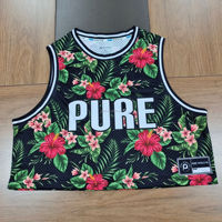 Haut de basket court personnalisé pour femme, style streetwear, en maille, sans manches, pour cheerleading