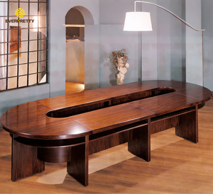 Meubles de bureau, table de réunion moderne, table de conférence sur mesure, grande table de conférence ovale avec chaises ergonomiques en cuir - Product Image 2