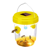 Asesino de avispas para colgar al aire libre Trampas para moscas reutilizables Trampa para abejas con energía solar Trampa para avispas con luz LED Uv