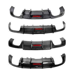 Chất Lượng Cao Sợi Carbon Phía Sau Bumper Lip Spoiler Phía Sau Khuếch Tán Bảo Vệ Cho <span class=keywords><strong>Audi</strong></span> A4 S4 B8.5 2012-2016 - Product Image 1