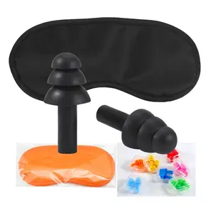 SK1006A Noise Reduction Earplugs Ear Plugs Sleep Mask Silk Blinkers Eye Shade Economic Kit For Sleeping And Traveling