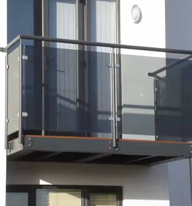 Soportes de barandilla de acero inoxidable negro y plateado de tamaño personalizado, sin marco, para vidrio, para escaleras, villas y terrazas - Product Image 1