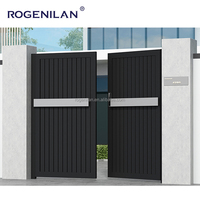 Porte de cour automatique à ouverture électrique avec panneau de grille en aluminium coulissant horizontal Rogenilan