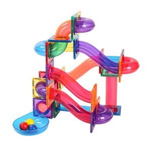 100 pezzi di marmo mattonelle magnetiche giocattolo educativo di marmo palla corsa magnetico costruzione mattonelle giocattolo Set - Product Image 4