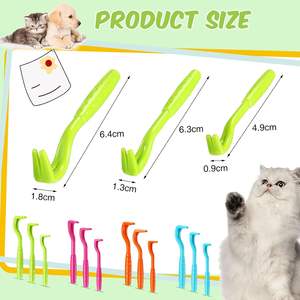 Vente en gros de produits pour chiens 3pcs Chats Chiens Nettoyage Double Dents Tique Twister Crochet Animaux Pince anti-puces Outil de retrait - Product Image 2