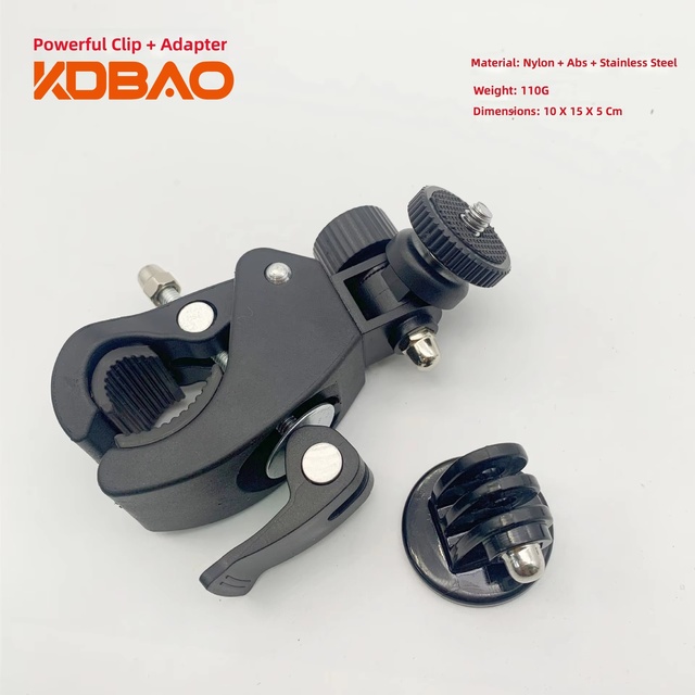 Kdbao Nylon Bicycle & Motorcycle Handlebar Clamp Mount for DJI & GoPro Action Cameras, Adapter Included