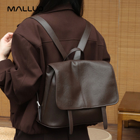 Nouveau Sac à Dos Messager Tendance en Cuir Véritable Grande Capacité pour Femme, en Cuir de Vachette Tanné, Modèle Carré