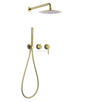 Ensemble de douche de salle de bain de luxe à 2 voies or rose brossé ensemble de mitigeur de robinet de douche mural avec douchette
