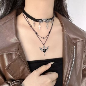 สร้อยคอ Y2K Spade Devil Layered - สาวเซ็กซี่, หวานและเท่, ซับคัลเจอร์พังก์, บรรยากาศวินเทจ, สร้อยคอแนวดาร์กเทรนด์ - Product Image 3