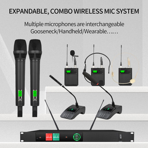 Micrófono Inalámbrico Profesional OEM de Mano, Ajustable, de 2 Canales, con Procesamiento de Sonido Dinámico, Micrófono Vocal para Reuniones - Product Image 5