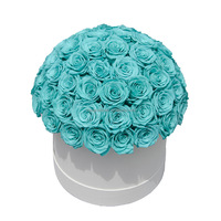 Boîte cadeau personnalisée de fleurs rondes en papier de roses conservées de qualité A