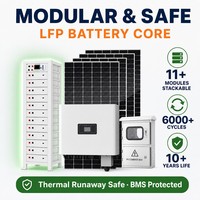 Système de stockage d'énergie domestique modulaire monocristallin TUV pour alimentation hybride hors réseau/sur réseau 50 kW, prêt pour l'installation en mer (SEA), 220 V/230 V