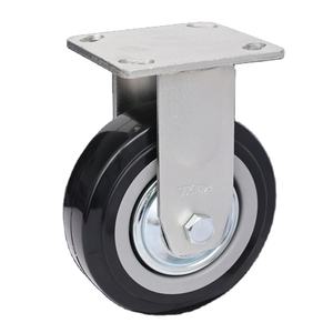 Schwarzes <span class=keywords><strong>4</strong></span>-Zoll Universal-Lenkrolle mit Weichgummirad und Edelstahlrolle für Möbel, Kleines Rad mit Schraubenbefestigung - Product Image 6