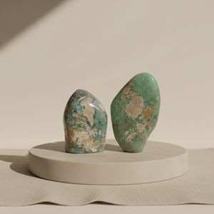 Crisoprasa natural de forma libre, completamente pulida, tono verde vibrante, superficie lisa, pieza única, perfecta para coleccionistas. - Product Image 1