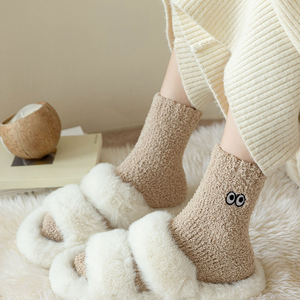 <strong>Wholesale</strong> Cute Thickened Embroidered logo Women <strong>Fuzzy</strong> Fluffy Warm <strong>Socks</strong> - Product Image 6