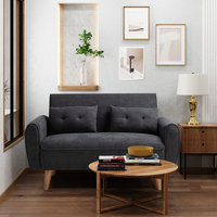 49 Zoll modernes, faltbares, gepolstertes Futon-Sofa, Schlafsofa mit Holzrahmen
