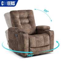 MANWAH CHEERS Chaise inclinable moderne et réglable Mobilier de salon Fauteuil inclinable personnalisé en tissu marron