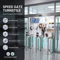Barrière de sécurité rapide en acier inoxydable avec contrôle d'accès par empreinte digitale/code QR, anti-pincement, anti-collision arrière, sans balais