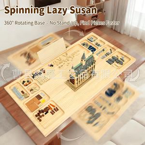 Mesa de construcción de madera con base ranurada, material de pino, ligera, portátil, para juegos infantiles - Product Image 4