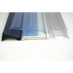 HQplastic Plastic extrusion profile price tag holder supermarket shelf label clip pvc data ticket strips for shelves