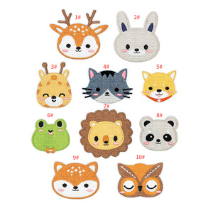 Patchs de broderie d'animaux de dessin animé personnalisés avec des motifs de cœur et de fleurs | Accessoires de vêtements écologiques à repasser Décorations de chapeau - Product Image 1