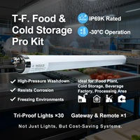 Lámpara LED Tri-proof de 18W sin Parpadeo, Lámpara Integrada con Soporte para Oficina y Sala de Conferencias