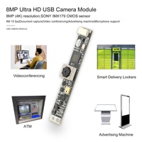 Modules de caméra industrielle USB 2.0 Full HD 1080P 8MP personnalisés avec capteur d'image CMOS, mise au point fixe, grand angle et module de reconnaissance faciale