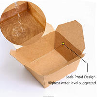 Top Vente Portable et Étanche Kraft Papier Boîte Biodégradable Emballage Alimentaire pour Restaurant Prendre Direct En Gros Chine Boîte Alimentaire