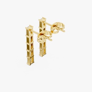 Best Quality Elegant Diamond Vertical Drop Studs for Women with Sparkling CZ <b>Stones</b> for Daily and Party Wear Jewelry for Sale - Product Image 3
