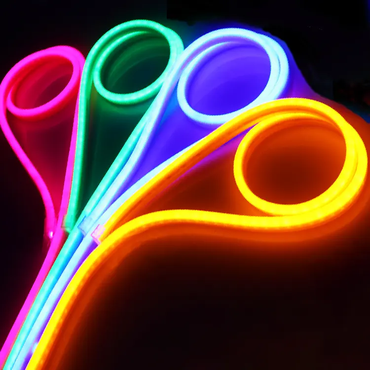 Dây Đèn Neon Mềm Chống Lạnh Chống Nước RGB Với Phích Cắm EU Đèn Chiếu Sáng Ngoài Trời Trang Trí Nhà Cửa 1M Dây Đèn LED 220V 120LEDs/M