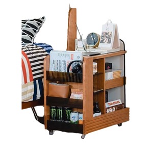 Snack Cart Living Room Mobile Storage Rack Sofa <b>Side</b> <b>Table</b> Bedside <b>Table</b> Dining Cart Cherry Wood <b>Rectangle</b> Easy Cleaning - Product Image 5