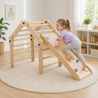 Structure d'escalade rectangulaire en bois Montessori pour enfants, ensemble pliable avec toboggan pour tout-petits, pour salon, salle de bain, cuisine