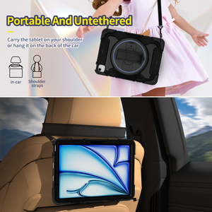 360 xoay tay dây đeo Tím Heavy Duty Rugged Tablet trường hợp bìa cho <span class=keywords><strong>ipad</strong></span> không khí 11 2024 11inch trường hợp - Product Image 4