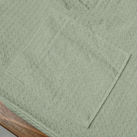 Peignoir de bain gaufré en coton de luxe pour hôtel et spa, avec col châle, promotionnel, unisexe, pour commande en gros, avec ceinture, vêtement de nuit