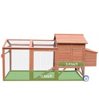 TIANYI Luxe Extérieur Cour Poulailler En Bois Mobile Poulailler Poulailler Nid Roues Métal Maille Pet Carrier Animal