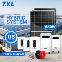 36KW Solarenergiesystem für Wohnhäuser mit Split-Phase-Wechselrichter, Lithium-Ionen-Batterie, Komplette Hauslösung, Komplettset mit Anleitung