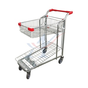 2 Tingkat Platform <span class=keywords><strong>Cart</strong></span> Gudang Order Picking Carts <span class=keywords><strong>Warehouse</strong></span> Pick Carts - Product Image 1