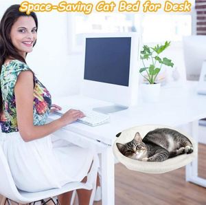 Hamac et lit de bureau réglables pour chat avec rembourrage en mousse à mémoire de forme, fausse fourrure, structure en acier, capacité de 50 lb, amovible et lavable pour petits animaux - Product Image 5