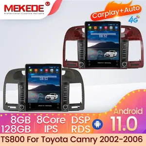 MEKEDE Tesla เครื่องเล่น DVD ติดรถยนต์,หน้าจอ IPS 2.5D สำหรับ Toyota Camry ปี2002 2003 2004 1 + 16GB GPS BT SWC Stereo ปี2005